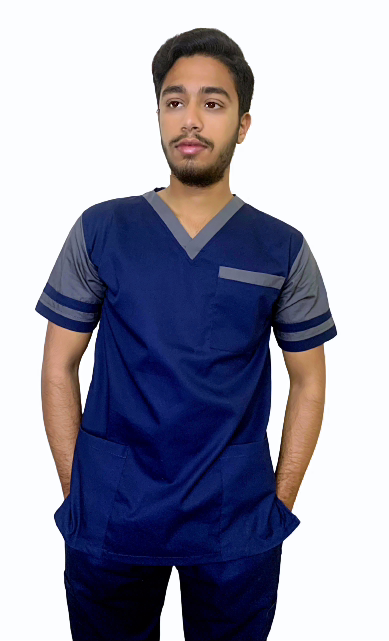 doctors%20OT%20Uniform%20scrub%20suits%20OT%20kit%20strapped%20arm%20contrast%20navy%20grey%20-%20Image%202