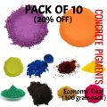 Roohan Trading - Pack of 10 Concrete Pigments - White Cement and Plaster of Paris Color for Gardening Pots and DIY Art & Craft Projects. 
