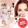 Dynamic Life 5 in 1 Rechargable Derma Suction Blackhead Removal Machine Vacuum Suction Cystic Acne Scars Pimple Pore Pooping Oil Cleaner Face Facial Beauty Tool Whitehead Extractor Device Kit Skin Body with 3 Modes,. 