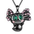 Exquisite Fashion Mexican Axolotl Necklace For Women cartoon black salamander animal pendant jewelry birthday gift for Kids Girl. 