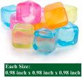 Pack of 10 Reusable Silicone Ice Cube Multi shape - Reusable Ice Cube, Fake Plastic Freezable Silicone Ice Cubes for Drinks, Wine non melting cooling Artificial Ice Cubes for Cooler multicolor. 