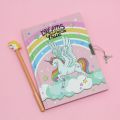 Unicorn Cute Diary For Girls Fluffy Fur With Gel Pen Notebook With Lined Paper Autograph Diary Writing Pad School Items For Girls School Stationery Set For Kids. 