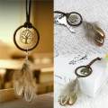 Graceful Hot Boho Key Chain Ring Metal Feather Tassels Dream Catcher Keyring Keychain Brown One Size Brown. 
