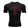 Anime Berserk Compression Tshirt Men Workout Running T-shirt Summer Gyms Outdoor Quick Drying Top Sports Black. 