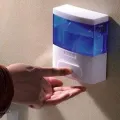 SOAP DISPENSER WALL MOUNTED LIQUID SOAP HOLDER WHITE. 