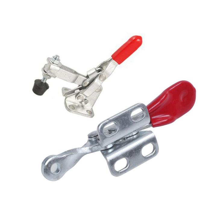 horizontal schnellspanner-2 x Toggle Clamp-Silver & Red