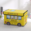 School Bus Treasure Box for Classroom, Foldable Chest Storage Box Toy Box Chest with Lid Treasure Storage Organizer Bin for Kids Teachers Toy Prizes Awards for Students. 