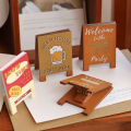 Form Number Holder Retro Wooden Desk Note Holder Vintage Style Memo Photo Display Stand for Office Business Cards Bills Southeast Asian Buyers' Favorite. 