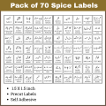 Jar Labels Urdu Sticker (Qty 35 - 70) - Customizable - 1.5 inch Size Square Shape - Full White color Label with Black Text - Easily Peelable Spice Labels by Prime Impressions. 