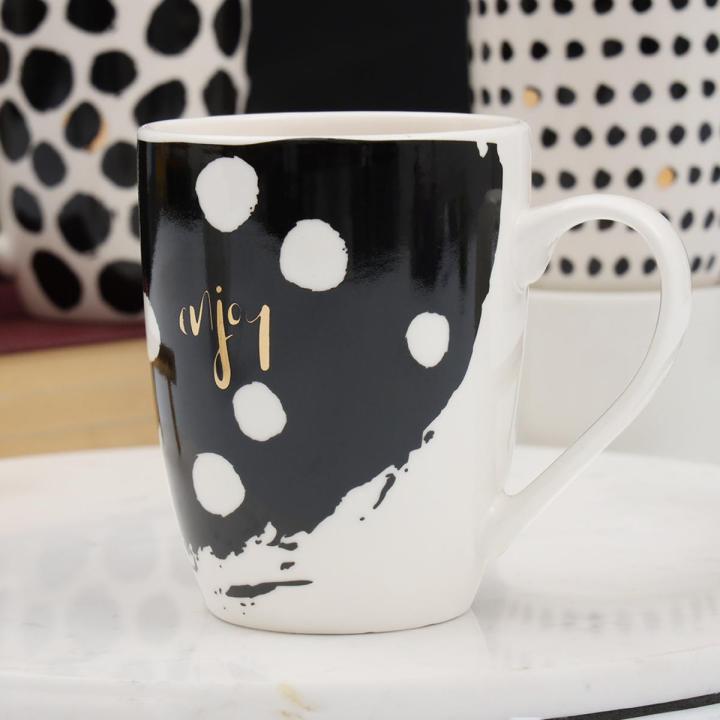 Ceramic Tea and Coffee Mug- Luxury Polka Dot Pattern Mug-China