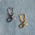 Bag Brooch Creative Cartoon Stethoscope Smooth Edge Lapel Pin. 