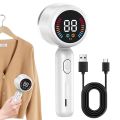Fabric Shaver, Lint Remover Rechargeable, Electric Portable Sweater Defuzzer with 3 Speeds, 6 Leaf Blades, Digital LED Display to Remove Pilling for Clothes, Furniture, Sweater, Couch, Blanket. 