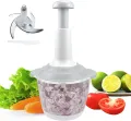 Manual Chopper, 2000ML/1500ML/700ML/2000ML 9IN1 Speedy Chopper with 3 Curved Stainless Steel Blades,Vegetable Chopper/Mincer/Mixer/Blender to Chop Fruits Onions/Nuts/Ginger/Herbs. 