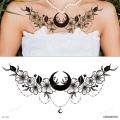 【The road to happiness Store】breast temporary tattoo large black henna y tattoos for women chest tattoo flowers jewelry lace mandala. 