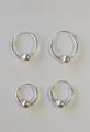 Pure Silver(Chandi) Plain Bali Earrings Baby Girls And Women With One Ball. 