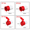 1Set Coupler Industrial Plug Socket Movable Connector 3Pin 4Pin 5Pin 16A 32A IP44 Waterproof Male Female Electrical Connection. 
