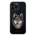 Santa Barbara Polo & Racquet Club ® Elegant Savana Genuine Leather Back Case Cover for Apple iPhone 13 Pro Max Tiger Wolf Cat leopard Cover. 