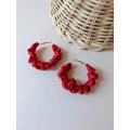 Silk Scrunchies Hoop Earrings For Girls Latest Fashionable Earring. 