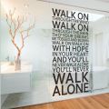 You'll Never Walk Alone Inspirational Quotes Wall Stickers Room Decoration Decals Vinyl Art Liverpool Team Song Lyrics. 