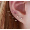 Chandi tops with zirconia stone 2mm to 5 mm size. 