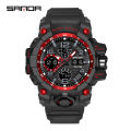 SANDA 100% Authentic Men's Multi-function Waterproof Watch Sports Watch Fashion Casual Luminous Luxury LED Outdoor Analog Military Men's Watch. 