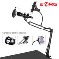 Energy - ENRG Boom_Suspension Scissor Arm Full Kit Stand ( Mic Not Include ) Dock Holder For Mobile And Microphone With Mic Support Pop Filter Windscreen Tablet Clip Table Black. 