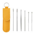 Ear Wax Cleaning Kit, 6 Pcs Ear Pick Tools, Wax Removal Kit, Ear Cleaning Tool Set, Spring Earwax Cleaner Tool Ear Wax Remover, Reusable Ear Cleaner for Children and Adult. 