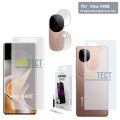 3 in 1 Vivo V40E UV Tempered Glass Liquid Glue Curved Edge to edge Screen Protector + Back Matte Protector Soft Skin Sheet Film + Camera Lens Film Protector Flexible 9H Gorilla Lens Glass For V40 E- Transparent. 