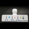 Mscien 3 Way Plug Extension with 2 USB Multiplug Wall Socket Extension with Individually Switches and Neon Indicators 13Amp Exte. 