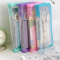 A6 Size File Folders Compact Zippered Transparent Zipper Bag Lightweight Waterproof Stationery Storage for Stationery School. 