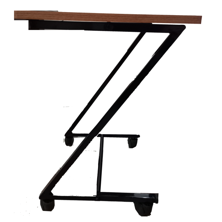 Folding Laptop table With Wheels and Foot Rest Laptop Stand Bed Table Coffee Table Z Model Iron Table