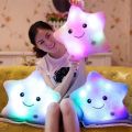 Creative Twinkle Glowing Stars Shape Plush Throw Pillow, LED Night Light Cushions Soft Stuffed Toys Gifts Glowing Colorful Star Shape Cushion for Kids 7 Color Changeable.. 