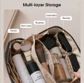 Waterproof Makeup Storage Bag | Makeup Brushes Bag & Toiletries Organizers with Full of Storage | Cosmetic Brush Kit | Make Up Bags Pouch with Zipper For Travelling | Multipurpose Traveling Cosmetic Bags for Women. 