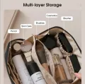 Waterproof Makeup Storage Bag | Makeup Brushes Bag & Toiletries Organizers with Full of Storage | Cosmetic Brush Kit | Make Up Bags Pouch with Zipper For Travelling | Multipurpose Traveling Cosmetic Bags for Women. 