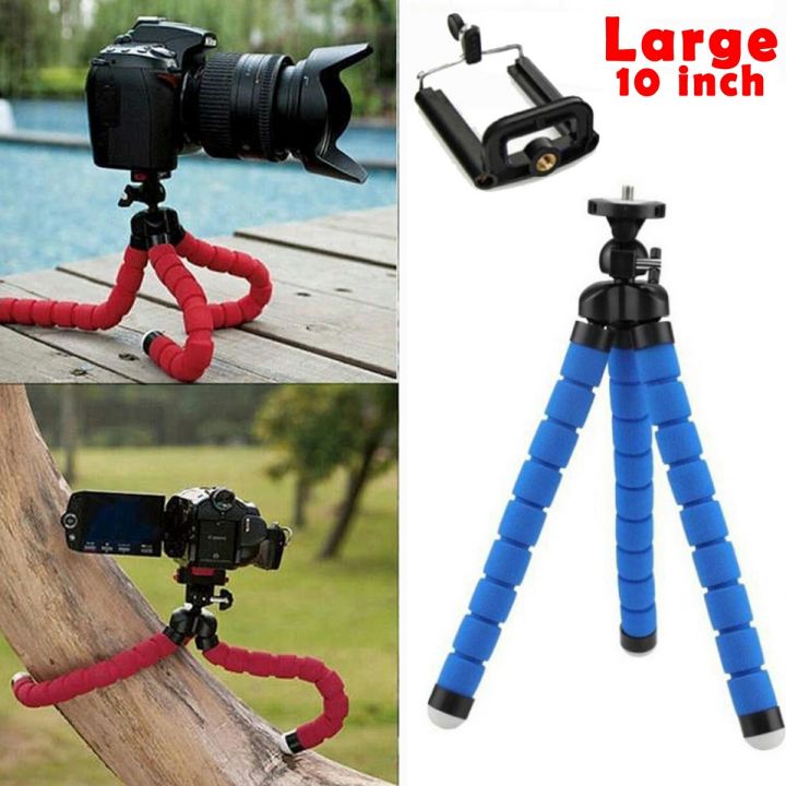 Portable%20Flexible%2010%20inch%20LARGE%20foam%20tripod%20for%20DSLR%20Camera%20&%20Mobile%20With%20Phone%20Holder%20-%20Image%204
