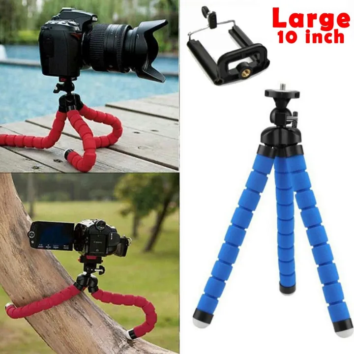 Portable%20Flexible%2010%20inch%20LARGE%20foam%20tripod%20for%20DSLR%20Camera%20&%20Mobile%20With%20Phone%20Holder%20-%20Image%204