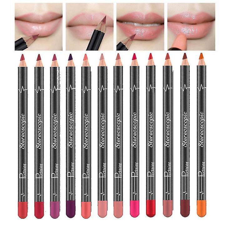 Matte Redish Lip Pencils Lip Liners Lipsticks Available in Half Set and Full Set