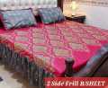 Cotton Frill Bedsheet 3pcs Frill Bed sheets. 