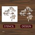 Flower and Bird Stencil Used for Wall Painting Scrapbook Coloring Embossing Album Decorative Template.. 