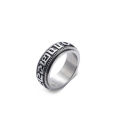 Wholesale Antique Silver Buddha Mantra Spin Ring Tibetan Lama Rotary Ring Mysterious Characters Ring Design Fashion Gift for Men. 
