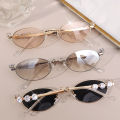 Metal Oval Shades Women Men Rhinestone Diamonds Sunglasses Bling Eyeglasses Frames Uv400 Fashion Eyewear Glasses. 