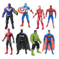 8 Characters Pcs Set - Avengers Marvel and DC Action Figures Superhero With LED Light Toys Movable Head Arms Legs Knee Elbow Moveable Super Hero Figure - Superman Spiderman Batman Toy For Kids Boys Girls Baby Children - Size 11cm / 4.5 inch. 