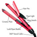 Hair straightener portable hair straightener machine and curler 220V nova hair straightener 2 in 1 machine for women Ceramic Tourmaline Plate Flat Iron Heating 2 in 1 hair straightener & curler design Ceramic Curling Iron Energy Saving Portable size to ca. 