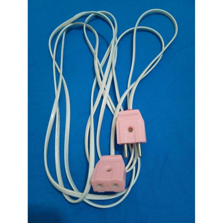 220V Extension Wire 12-Feet With Single 2-Pin Plug & Socket