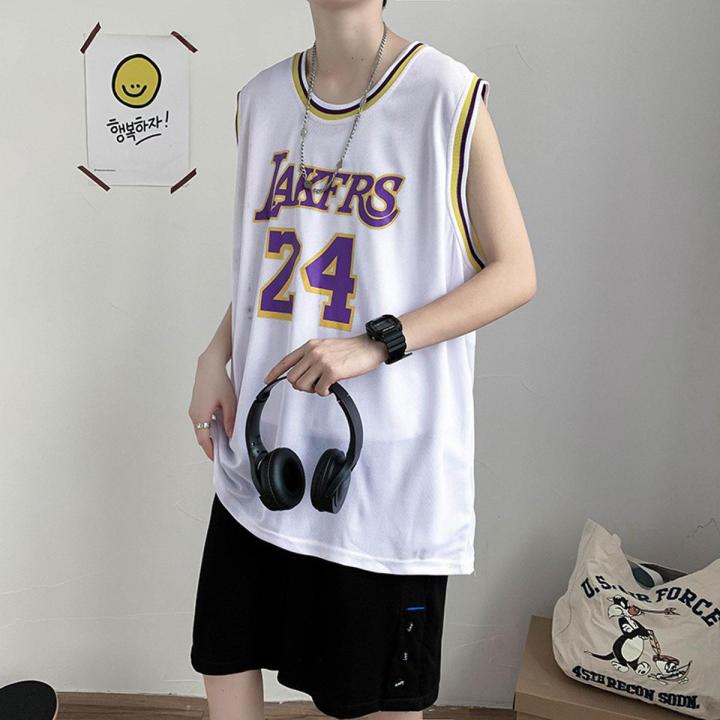 Kobe No. 24 Lakers tshirt Basketball vest Korean trend casual top tanks loose sleeveless sports vest men clothes large size tee baju lelaki singlets Daraz.pk