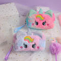 Unicorn Pen Bag Students School Supplies 3 Color Plush Unicorn Makeup Bag Plush Makeup Bag for Makeup Storage Travel Organization School Essentials Students' Pen Storage Gift For Girls. 