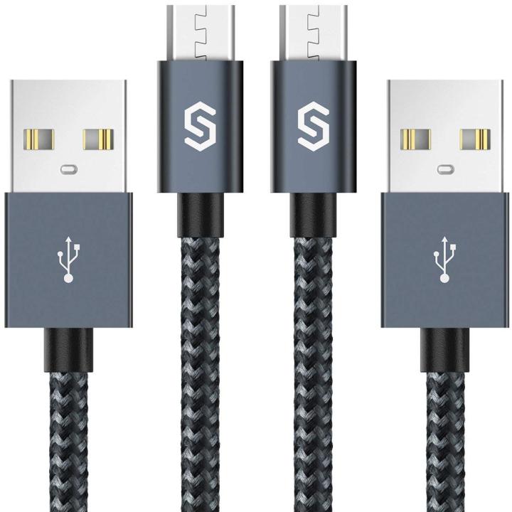 Syncwire  Micro USB Cable Android Charger - [2-Pack 3.3ft] Super-Durable Nylon Braided Fast Sync&Charging Cord for Samsung Galaxy S7 Edge/S7/S6, HTC, LG, Sony, Xbox One, PS4 & More - Space Grey