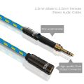 FRiEQ FR-CMF2 Gold Plated 3.5mm Male to Female Auxiliary Stereo Audio Cable for Apple iPad, iPhone, iPod, Samsung Galaxy, Android & MP3 Players, Light Blue/Yellow, 4 Feet. 