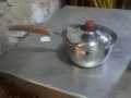 Small Cooking Pot Degchi with Lid Heavy Stainless Steel Capacity 750 grams. 