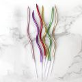 Pack Of 6 Pcs Curved Cake Candles As Cake Topper For Birthday Parties & Cake Decoration, Engagement, Wedding Anniversary, Bridal Shower, Baby Shower Party Decorative Supplies. 